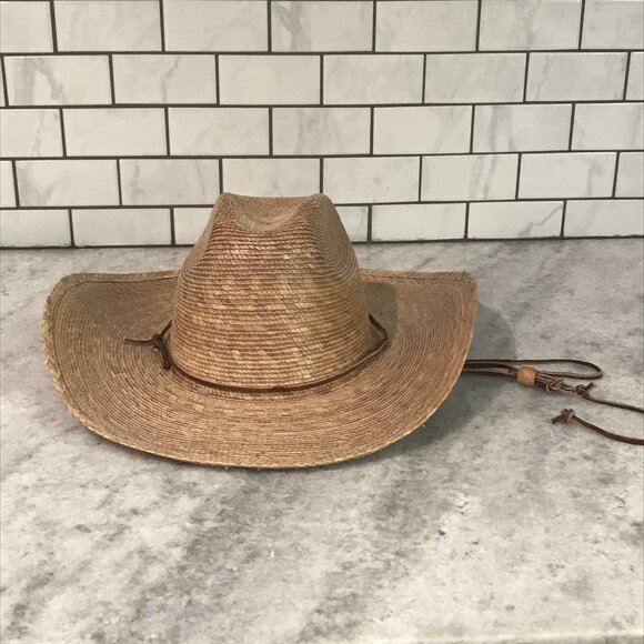 Tula Hat Cowboy Straw Western Brown Wide Brim Chin Cord Adjustable Mens Outdoor - Picture 1 of 8